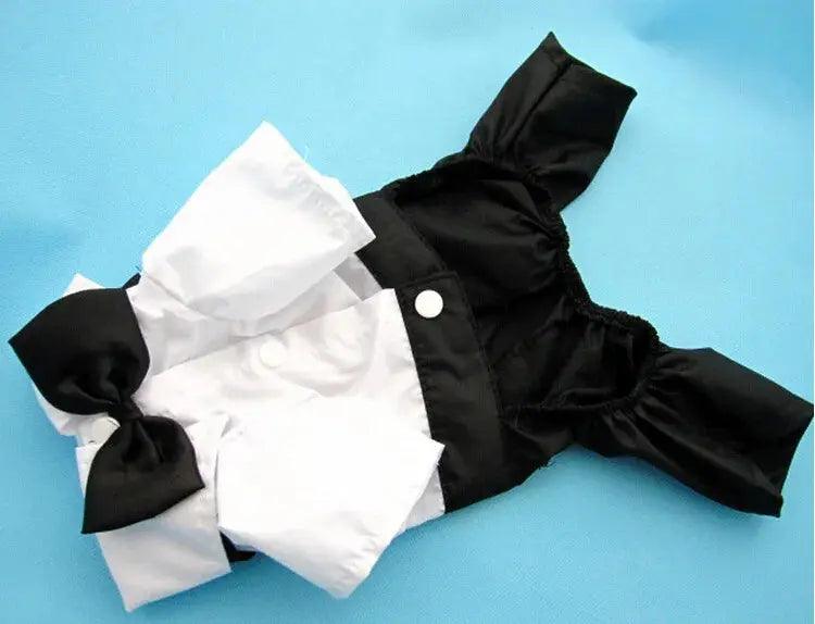 Pet Dog Cat Clothes Prince Tuxedo Bow Tie Suit Chihuahua Coat Handsome Pets Dog Suit Wedding Dress Jumpsuit Coat S-XXL - Trusted Pet Products