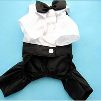 Pet Dog Cat Clothes Prince Tuxedo Bow Tie Suit Chihuahua Coat Handsome Pets Dog Suit Wedding Dress Jumpsuit Coat S-XXL - Trusted Pet Products