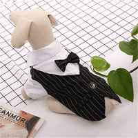 Pet Dog Cat Clothes Prince Tuxedo Bow Tie Suit Chihuahua Coat Handsome Pets Dog Suit Wedding Dress Jumpsuit Coat S-XXL - Trusted Pet Products