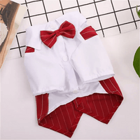 Pet Dog Cat Clothes Prince Tuxedo Bow Tie Suit Chihuahua Coat Handsome Pets Dog Suit Wedding Dress Jumpsuit Coat S-XXL - Trusted Pet Products