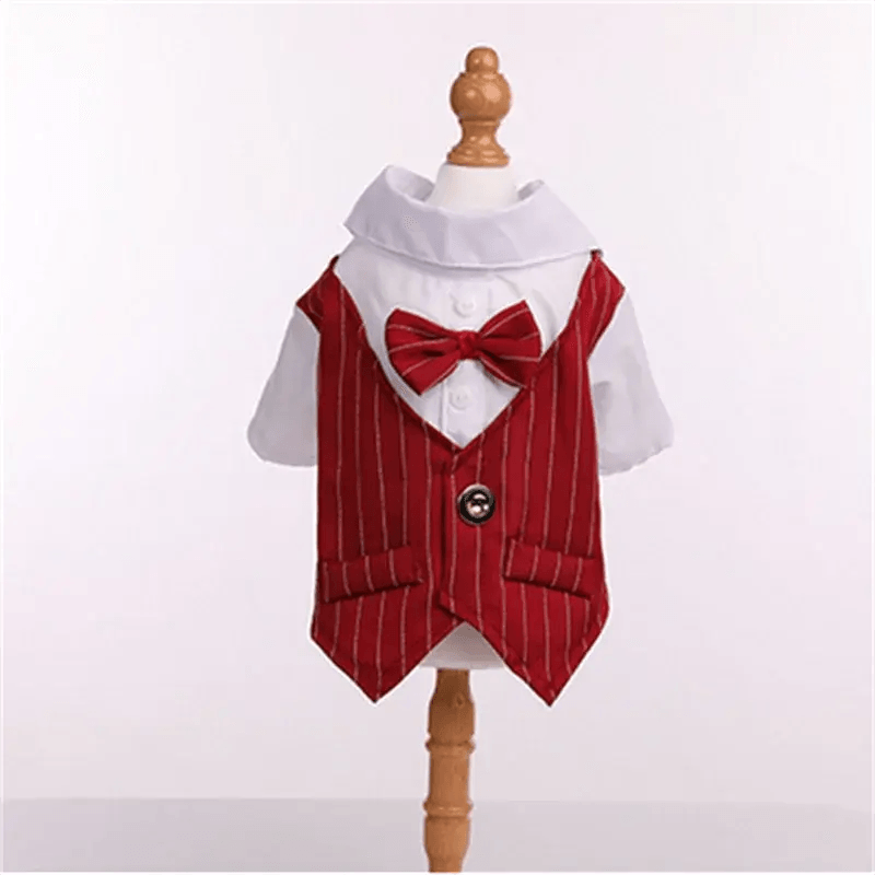 Pet Dog Cat Clothes Prince Tuxedo Bow Tie Suit Chihuahua Coat Handsome Pets Dog Suit Wedding Dress Jumpsuit Coat S-XXL - Trusted Pet Products