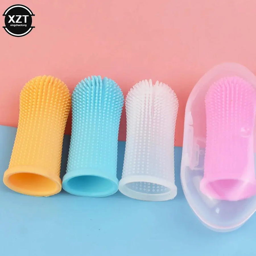 Pet Dog Finger Super Soft Toothbrush Teeth Cleaning Bad Breath Care Nontoxic Silicone Tooth Brush Tool Dog Cat Cleaning Supplies - Trusted Pet Products