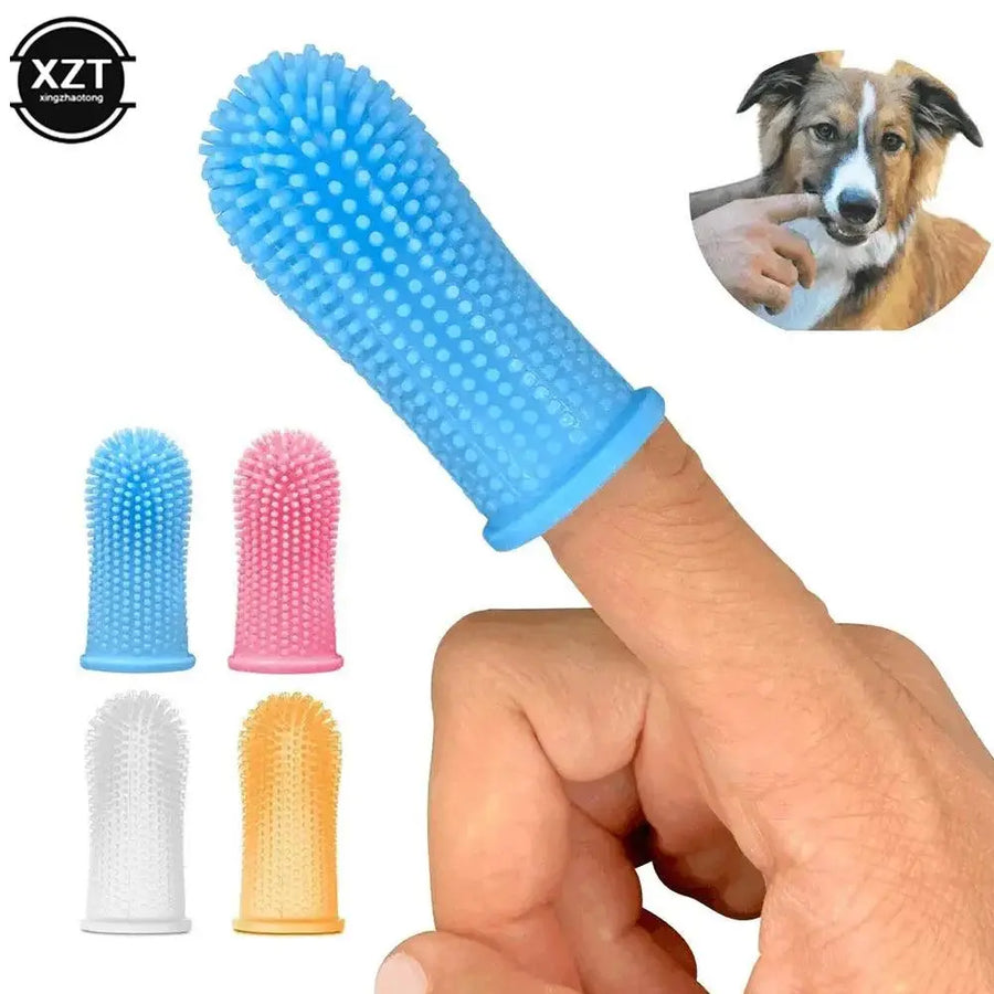 Pet Dog Finger Super Soft Toothbrush Teeth Cleaning Bad Breath Care Nontoxic Silicone Tooth Brush Tool Dog Cat Cleaning Supplies - Trusted Pet Products