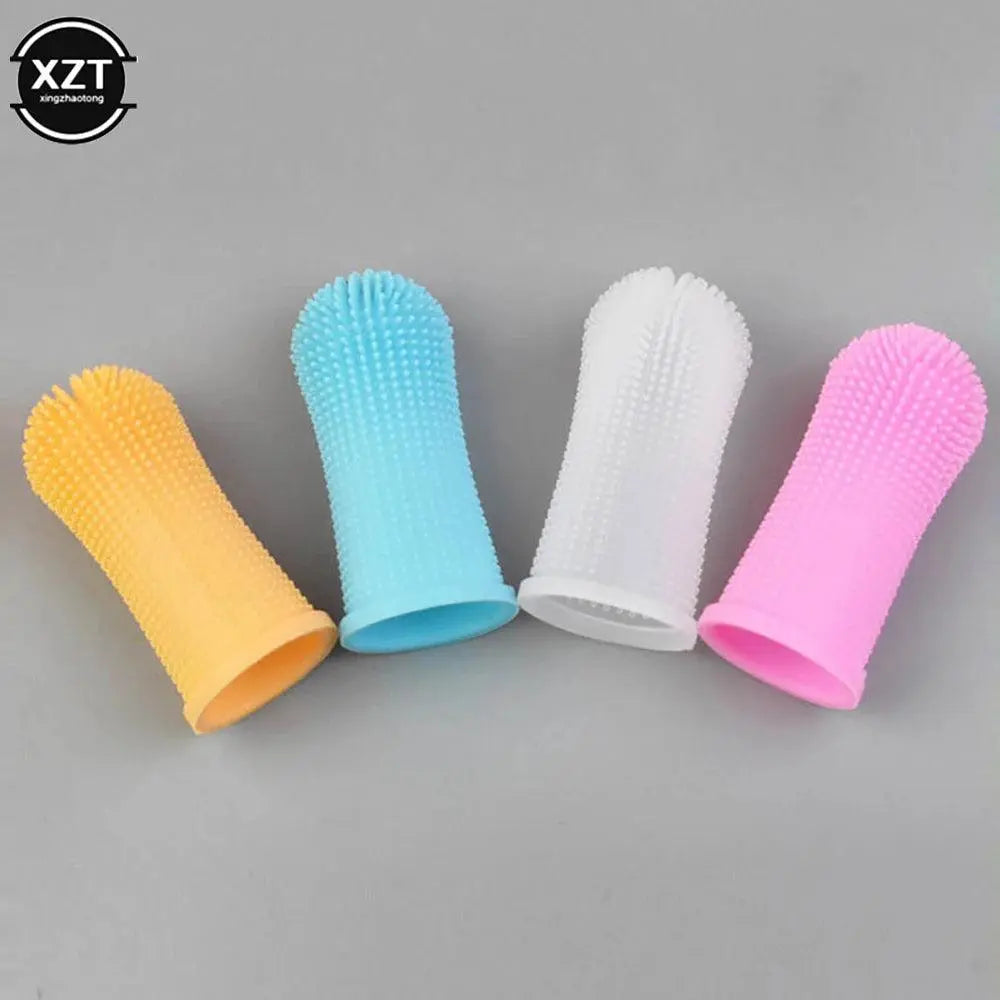 Pet Dog Finger Super Soft Toothbrush Teeth Cleaning Bad Breath Care Nontoxic Silicone Tooth Brush Tool Dog Cat Cleaning Supplies - Trusted Pet Products