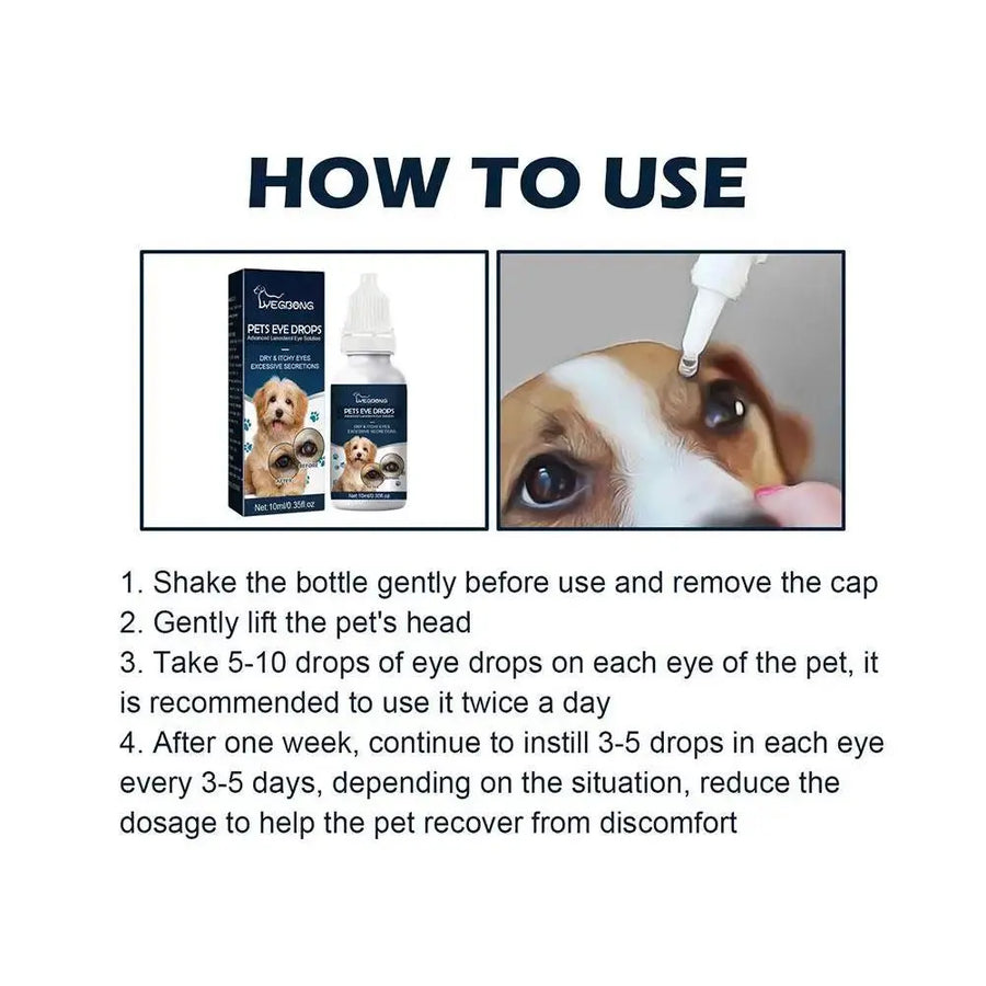 Pet Eye Drops Tear Stains Remover Cataracts Eye Care Treating For Dry Eyes Pet Tear Stain Remover Eye Lubricating Eye Drops R8H2 - Trusted Pet Products