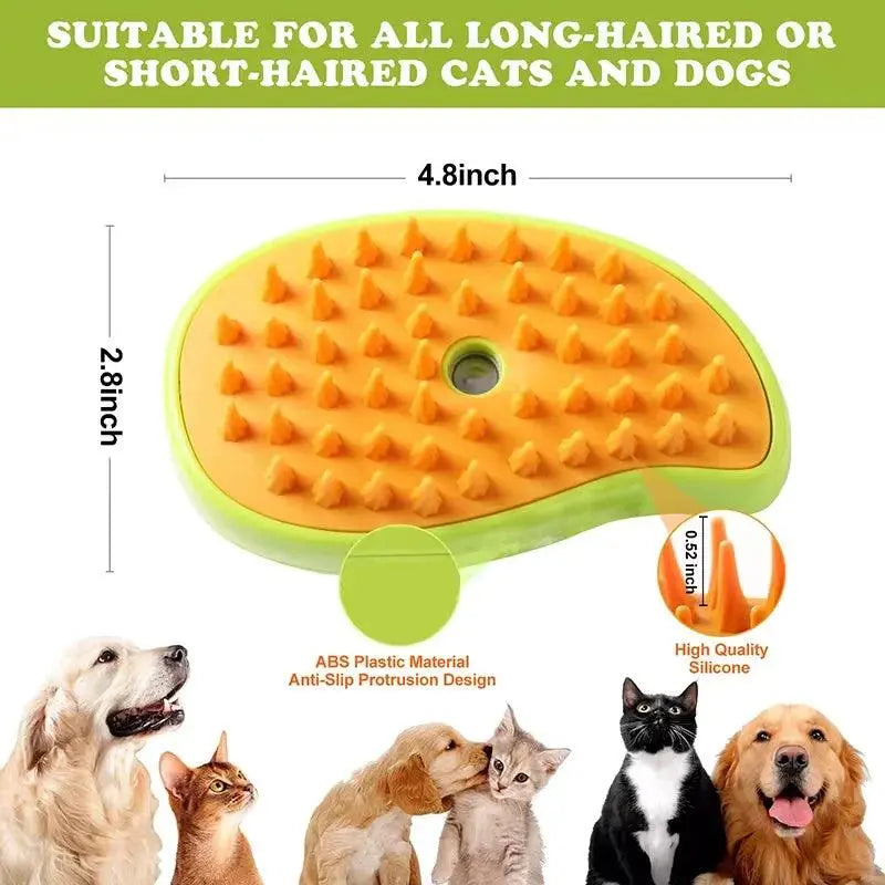 Pet Hair Removal Brush Cat Dog Electric Spray Massage Comb One-click Spray Anti-Flying Massage Bath Silicone Comb - Trusted Pet Products