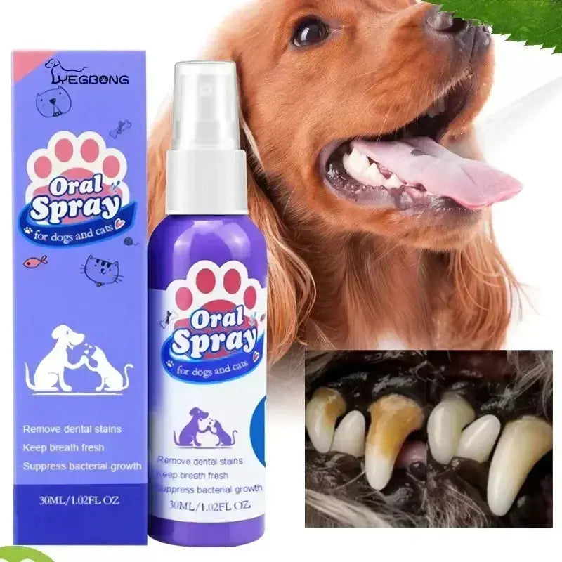 Pet Teeth Cleaning Spray Oral Care for Fresh Breath and Removing Tooth Stains Trusted Pet Products