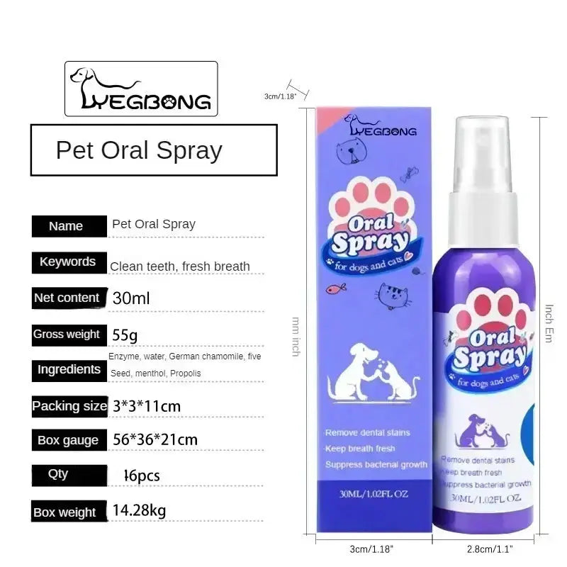 Pet Teeth Cleaning Spray Oral Care for Fresh Breath and Removing Tooth Stains Trusted Pet Products