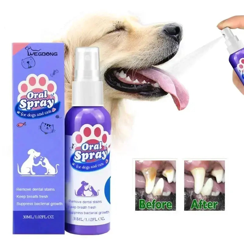 Pet Teeth Cleaning Spray Oral Care for Fresh Breath and Removing Tooth Stains Trusted Pet Products