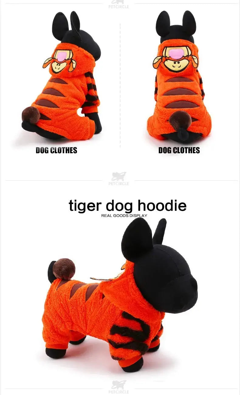 Petcircle New Hot Sale Pet Dog Clothes Tiger Dog Winter Coats Warm Dog Hoodies For Chihuahua Small And Large Dog Costumes - Trusted Pet Products