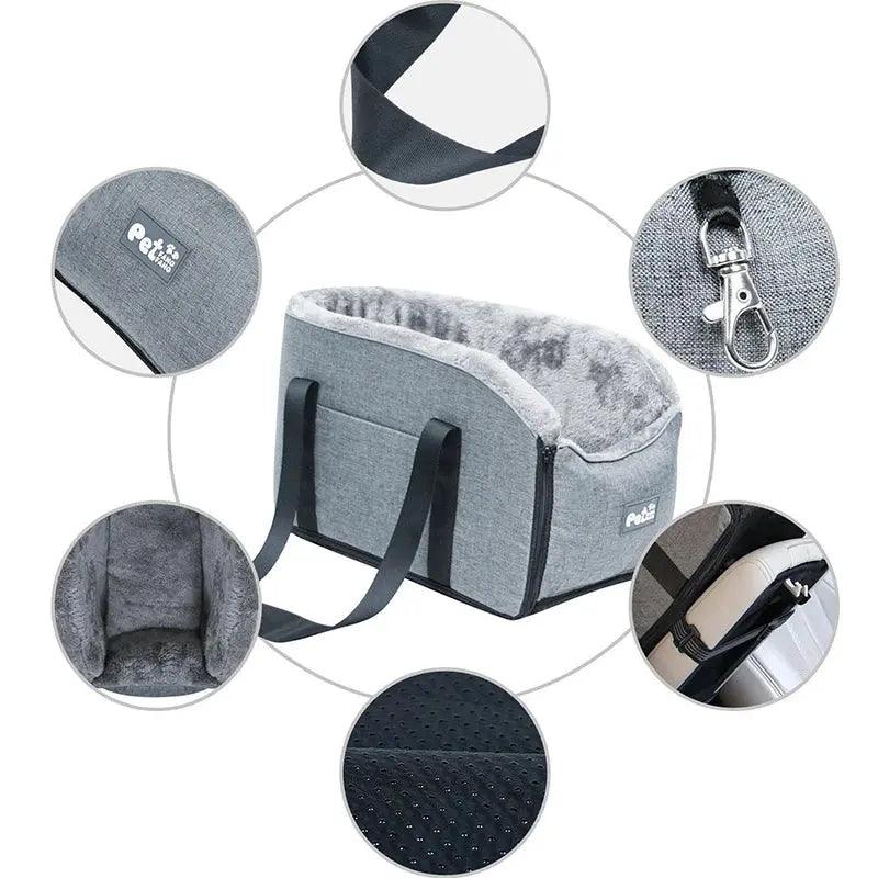 Pets Safety Seat Box Control Console Pet Nest Travel Portable Pet Dog Car Seat Car Armrest Thicken Plush Box For Small Dog Cat - Trusted Pet Products