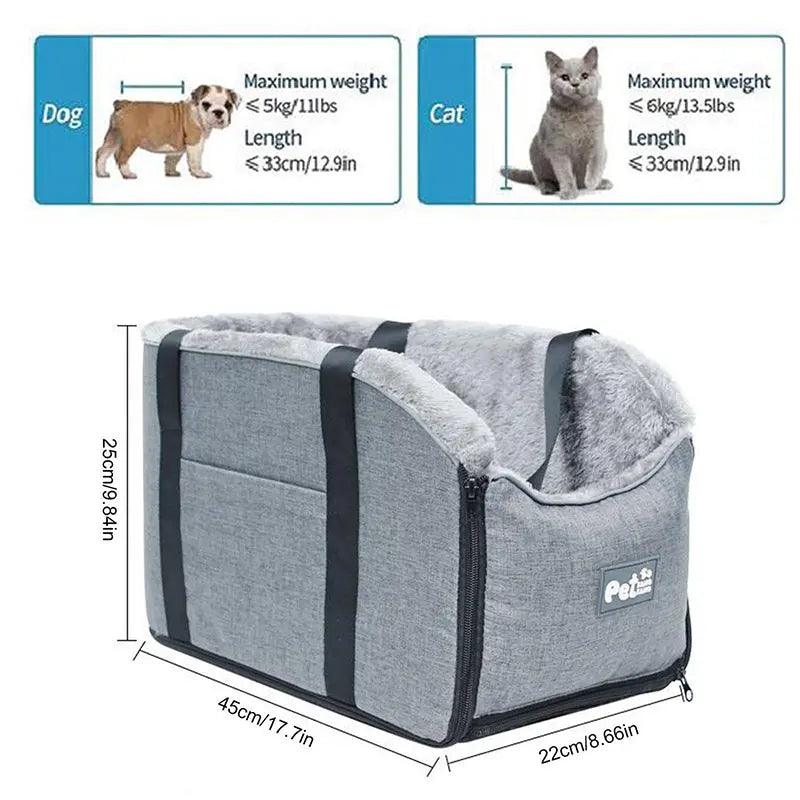 Pets Safety Seat Box Control Console Pet Nest Travel Portable Pet Dog Car Seat Car Armrest Thicken Plush Box For Small Dog Cat - Trusted Pet Products