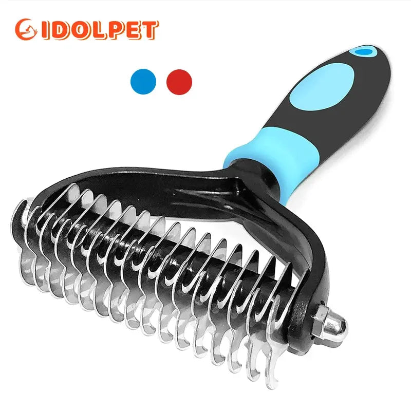 Professional Pet Deshedding Brush 2 Sided Dematting Comb Trusted Pet Products