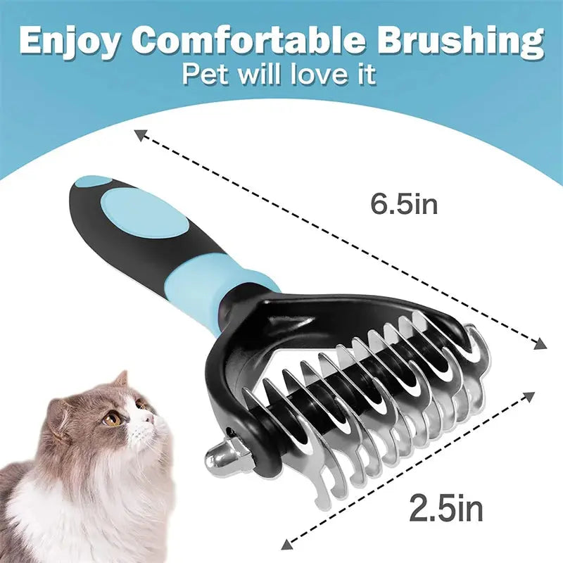 Professional Pet Deshedding Brush 2 Sided Dematting Comb Trusted Pet Products