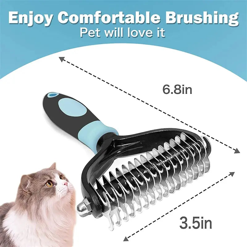 Professional Pet Deshedding Brush 2 Sided Dematting Comb Trusted Pet Products