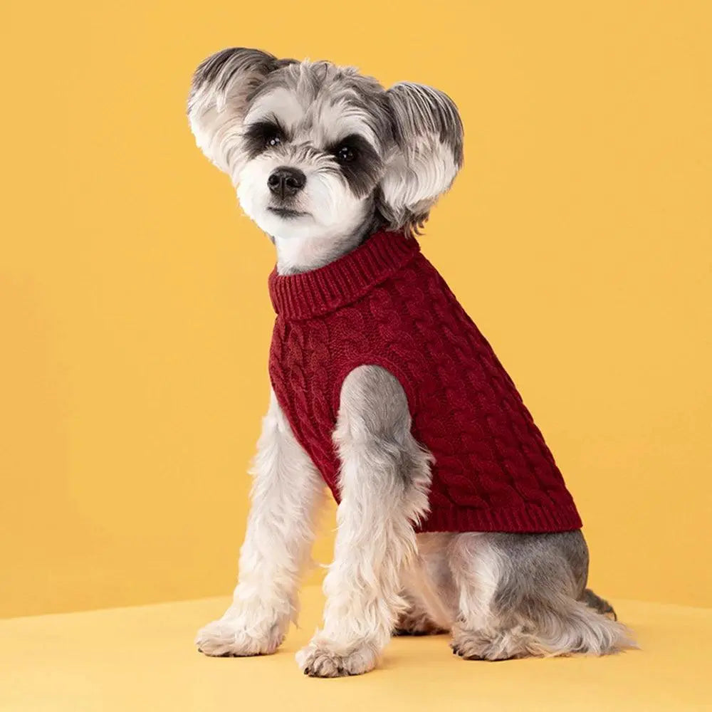 Puppy Dog Sweaters For Small Medium Dogs Cat Clothes Winter Warm Pet Turtleneck Knitted Chihuahua Vest Thicken Teddy Coat Jacket - Trusted Pet Products