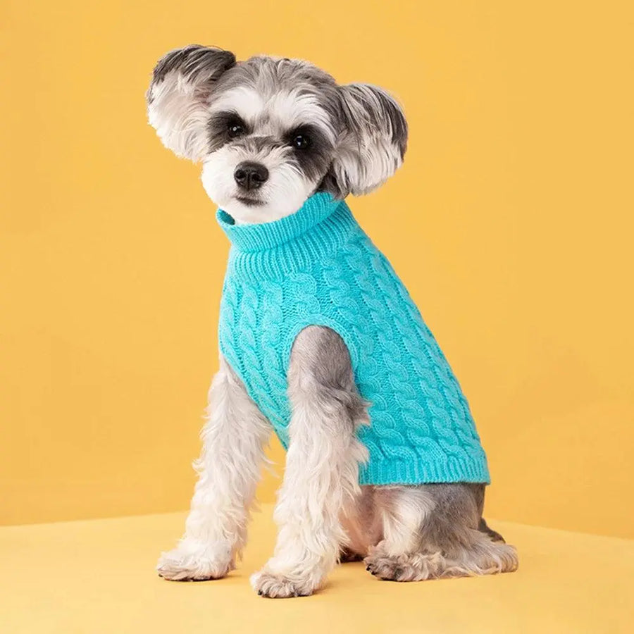 Puppy Dog Sweaters For Small Medium Dogs Cat Clothes Winter Warm Pet Turtleneck Knitted Chihuahua Vest Thicken Teddy Coat Jacket - Trusted Pet Products