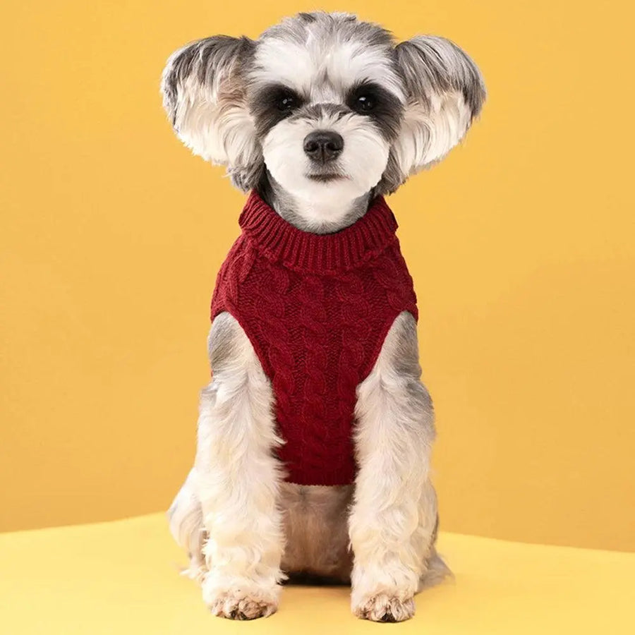 Puppy Dog Sweaters For Small Medium Dogs Cat Clothes Winter Warm Pet Turtleneck Knitted Chihuahua Vest Thicken Teddy Coat Jacket - Trusted Pet Products