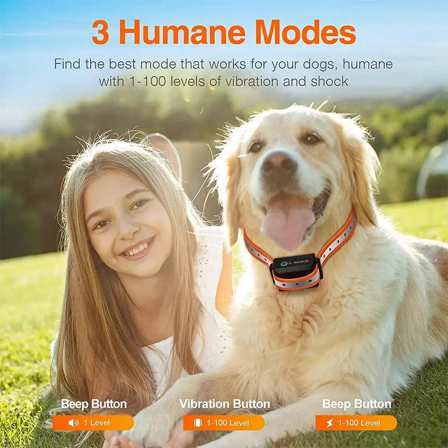 ROJECO 1000m Electric Dog Training Collar Remote Control Training Collar For Pet Rechargeable Dog Bark Control Stop Shock Collar - Trusted Pet Products