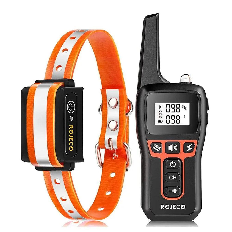 ROJECO 1000m Electric Dog Training Collar Remote Control Training Collar For Pet Rechargeable Dog Bark Control Stop Shock Collar - Trusted Pet Products