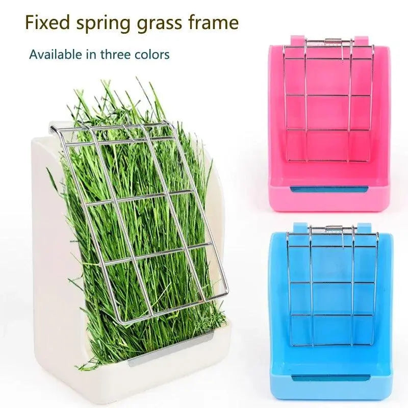 Rabbit Feeder Holder Hay Feeding Dispenser Container For Rabbit Guinea Pig Small Animals Hanging Cage Fixed Food Basin - Trusted Pet Products