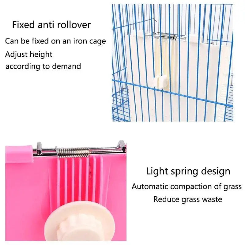 Rabbit Feeder Holder Hay Feeding Dispenser Container For Rabbit Guinea Pig Small Animals Hanging Cage Fixed Food Basin - Trusted Pet Products