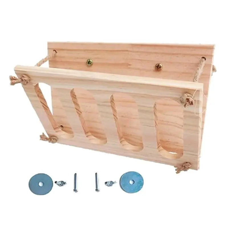 Rabbit Grass Stand Feeding Hay Feeder Wood Bunny Small Pet Cage Food Container Wooden Bowl Rack - Trusted Pet Products