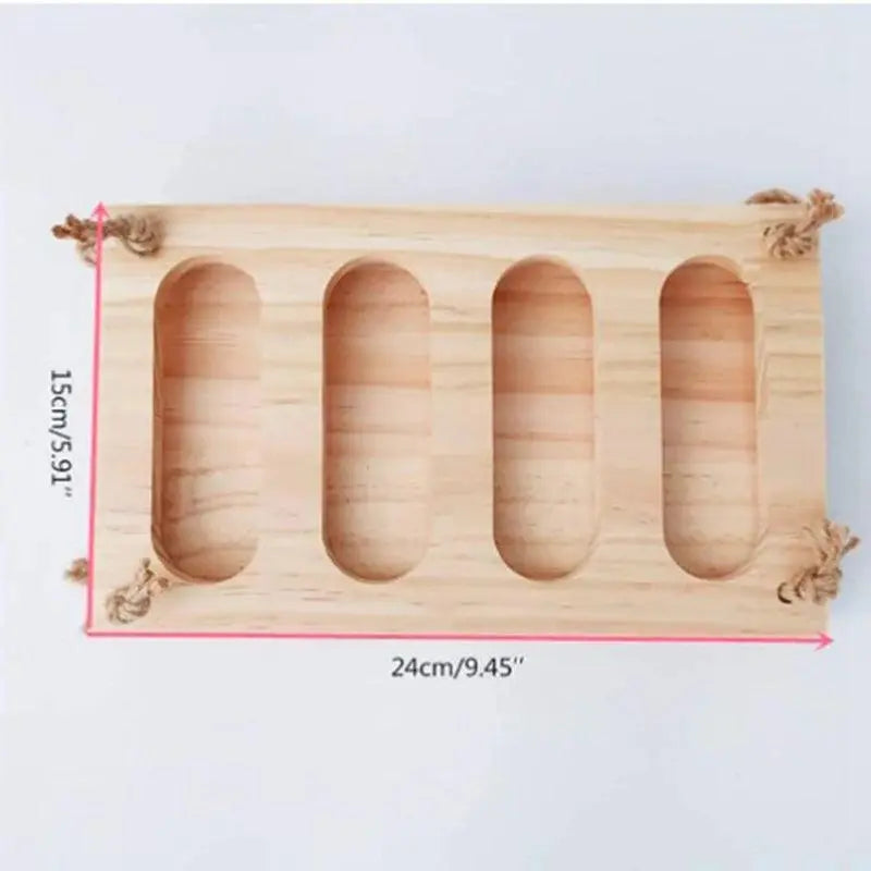 Rabbit Grass Stand Small Pet Wooden Bowl Rack Feeding Hay Feeder Wood Bunny Small Pet Cage Food Container Wooden Bowl Rack - Trusted Pet Products