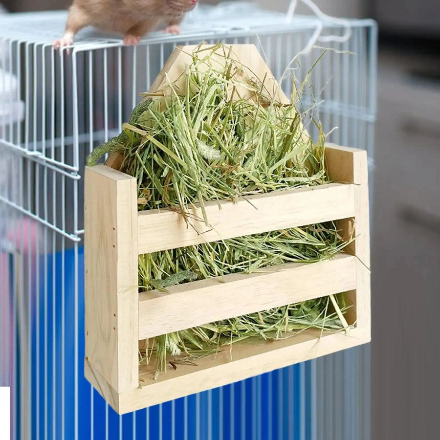 Rabbit Hay Feeder Rack Bunny Food Feeding Manger for Chinchilla Pet Rabbits - Trusted Pet Products