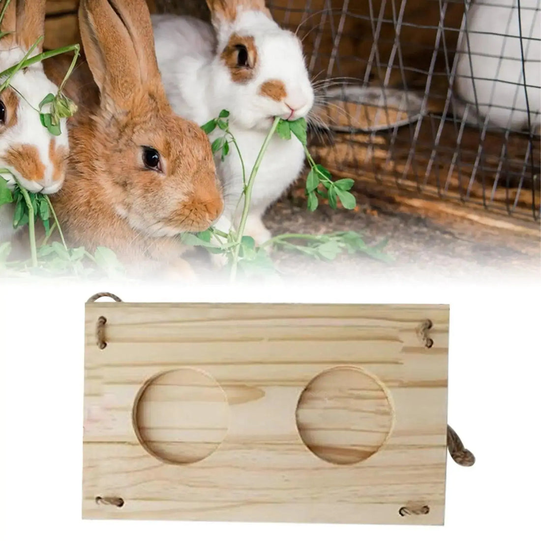 Rabbit Hay Feeder Rack Food Feeding Manger Wood Grass Holder Bunny Hay Manger Rack for Bunny Rabbit Hamsters Small Pets Hedgehog - Trusted Pet Products