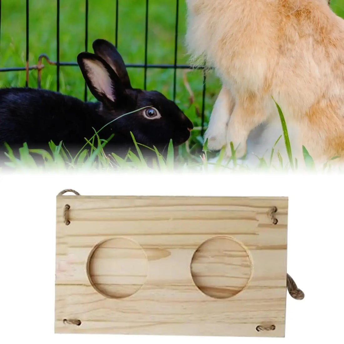 Rabbit Hay Feeder Rack Food Feeding Manger Wood Grass Holder Bunny Hay Manger Rack for Bunny Rabbit Hamsters Small Pets Hedgehog - Trusted Pet Products