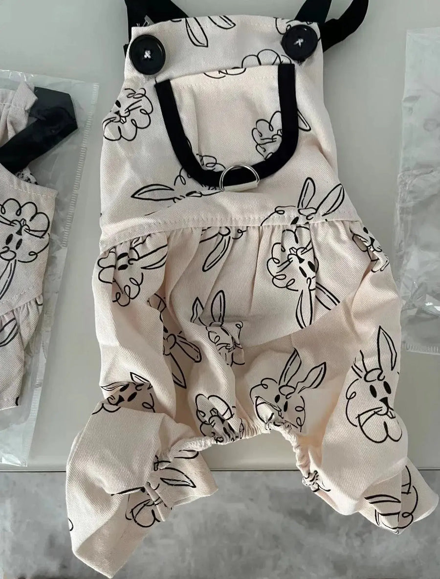 Rabbit Print  Jumpsuit and Dress for Dogs Trusted Pet Products