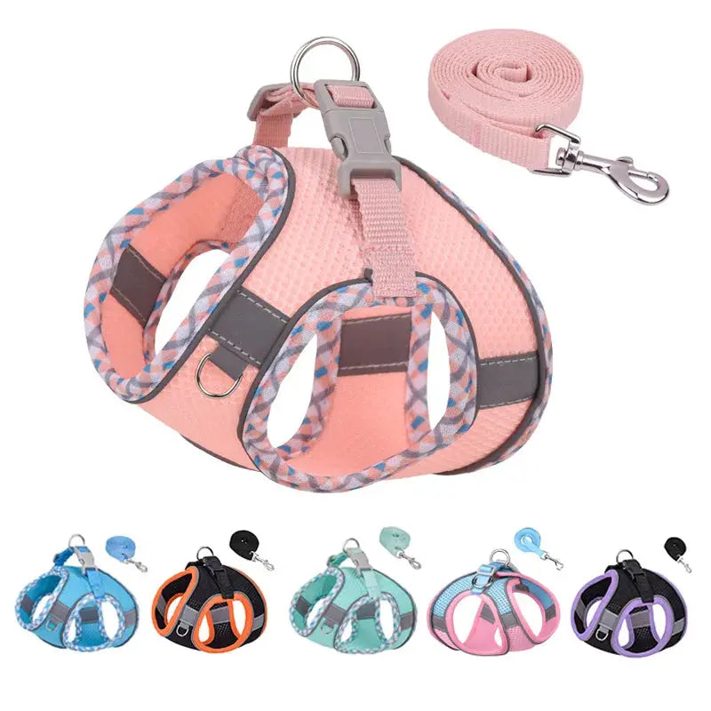 Reflective Breathable Adjustable Pet Harness Vest Chest Rope Set Trusted Pet Products