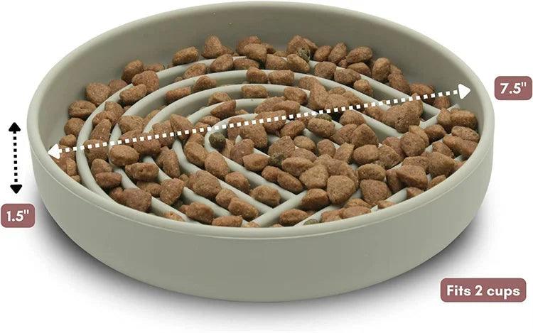 Slow Food Bowl Cat Anti-Knockover Anti-Slip Anti-choking Silicone Food Plate for Dogs - Trusted Pet Products