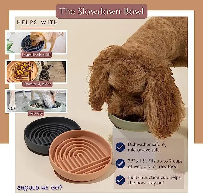 Slow Food Bowl Cat Anti-Knockover Anti-Slip Anti-choking Silicone Food Plate for Dogs - Trusted Pet Products