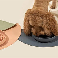 Slow Food Bowl Cat Anti-Knockover Anti-Slip Anti-choking Silicone Food Plate for Dogs - Trusted Pet Products