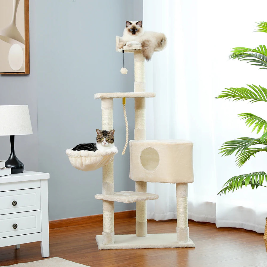 Domestic Delivery Multi-Level Cat Tree Tower Climb Furniture Scratching Post for Indoor House Pet Supplies Kitten Toy Cozy Condo - Trusted Pet Products