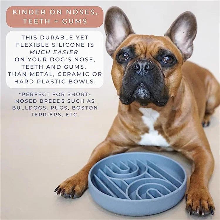 Slow Food Bowl Cat Anti-Knockover Anti-Slip Anti-choking Silicone Food Plate for Dogs - Trusted Pet Products