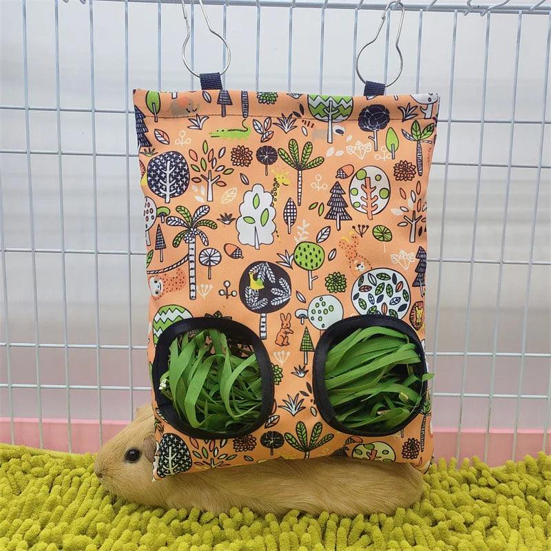 Hanging 2/3 Holes Hay Bag for Bunny Guinea Pigs Small Animal Feeder Rabbit Food Dispensers Bag Cage Accessories Pet Feeding Bag - Trusted Pet Products