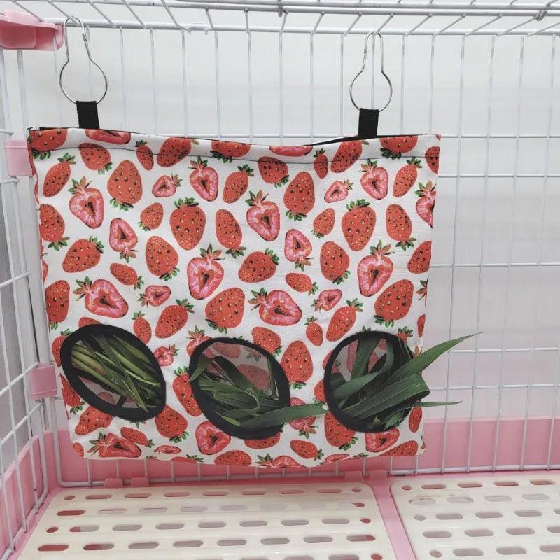 Hanging 2/3 Holes Hay Bag for Bunny Guinea Pigs Small Animal Feeder Rabbit Food Dispensers Bag Cage Accessories Pet Feeding Bag - Trusted Pet Products