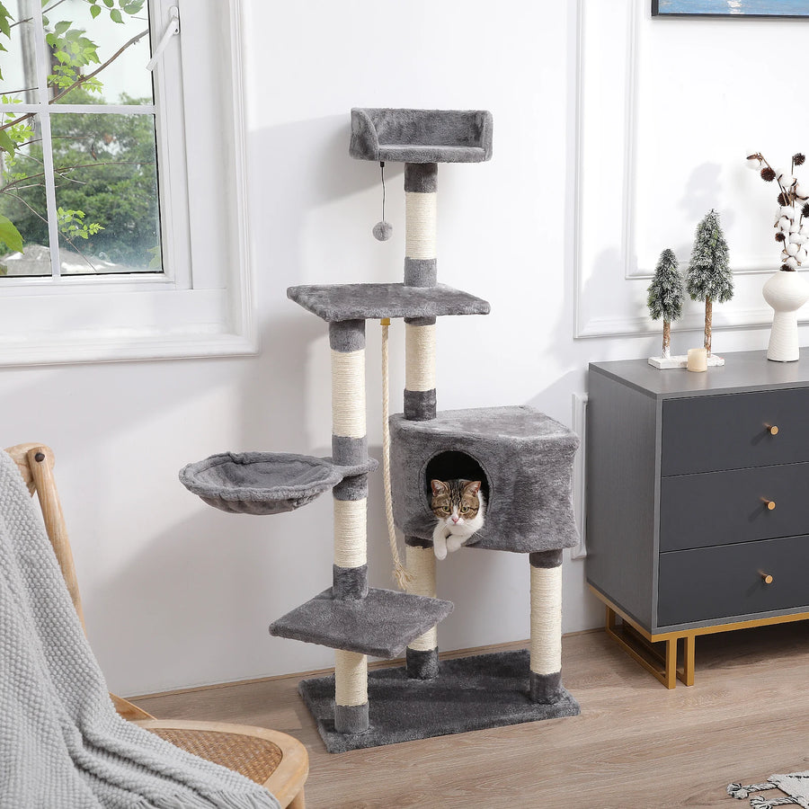 Domestic Delivery Multi-Level Cat Tree Tower Climb Furniture Scratching Post for Indoor House Pet Supplies Kitten Toy Cozy Condo - Trusted Pet Products