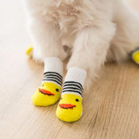 4Pcs Cute Pet Dog Socks with Print Anti-Slip Paw Protector for Small Breed Dogs - Trusted Pet Products