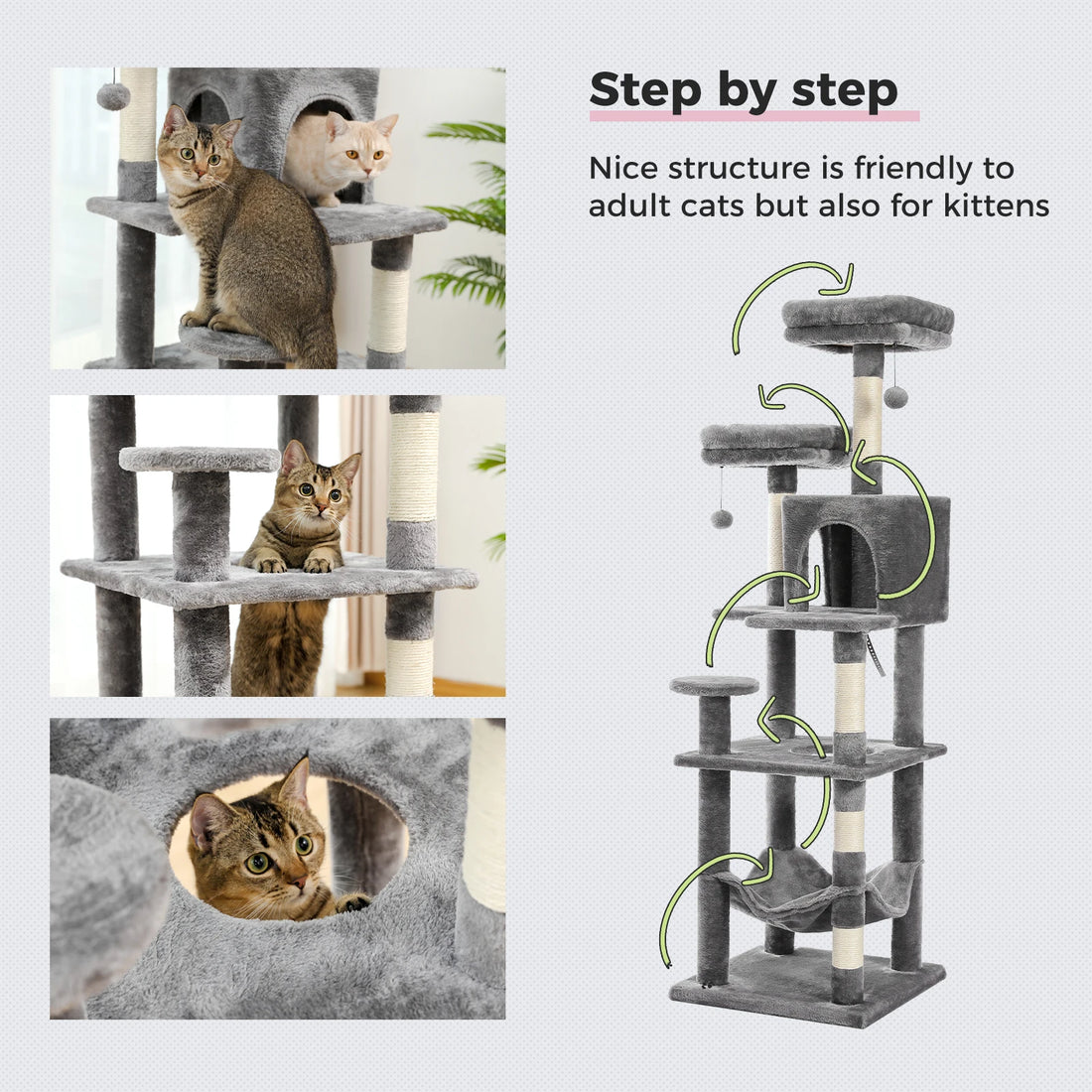 Domestic Delivery Multi-Level Cat Tree Tower Climb Furniture Scratching Post for Indoor House Pet Supplies Kitten Toy Cozy Condo - Trusted Pet Products