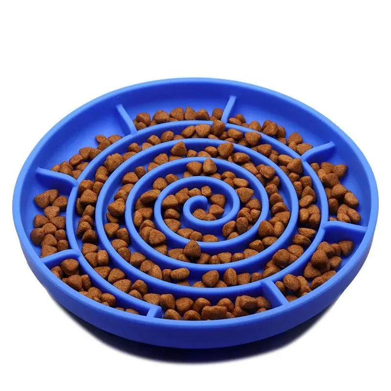 Slow Food Bowl Cat Anti-Knockover Anti-Slip Anti-choking Silicone Food Plate for Dogs - Trusted Pet Products