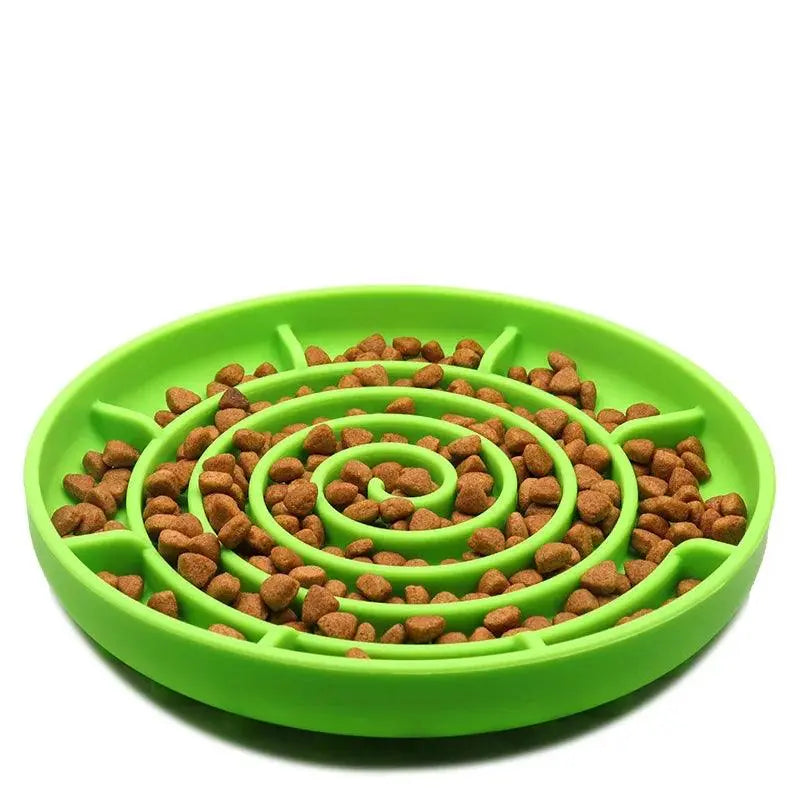 Slow Food Bowl Cat Anti-Knockover Anti-Slip Anti-choking Silicone Food Plate for Dogs - Trusted Pet Products