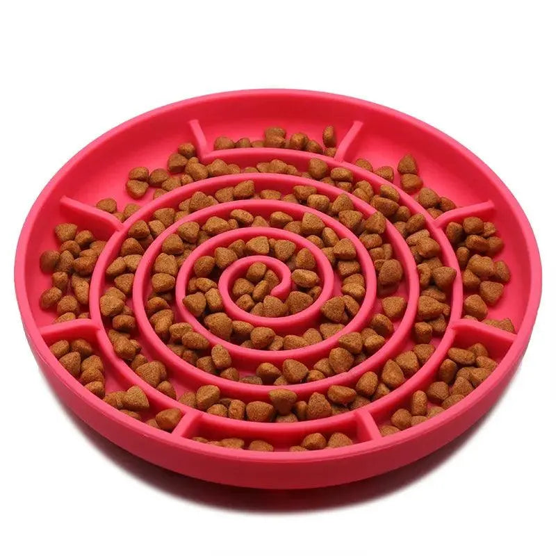 Slow Food Bowl Cat Anti-Knockover Anti-Slip Anti-choking Silicone Food Plate for Dogs - Trusted Pet Products