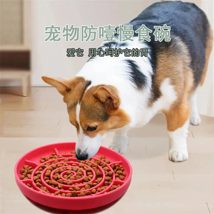 Slow Food Bowl Cat Anti-Knockover Anti-Slip Anti-choking Silicone Food Plate for Dogs Trusted Pet Products