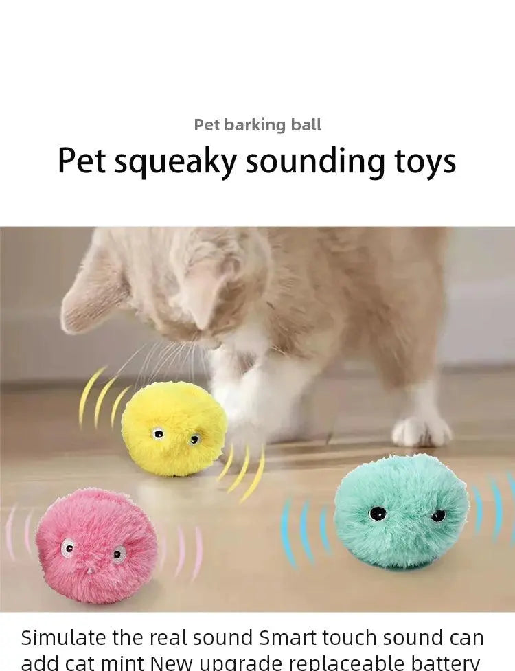 Smart Cat Toys Plush Electric Catnip Training Toy Kitten Touch Sounding Pet Product Squeak Toy Ball - Trusted Pet Products