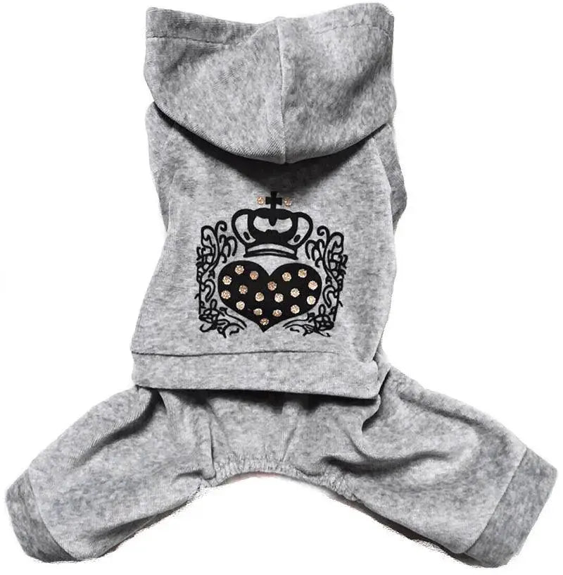 Soft Velvet Dog Jumpsuit Hoodie Winter Dog Clothes - Trusted Pet Products