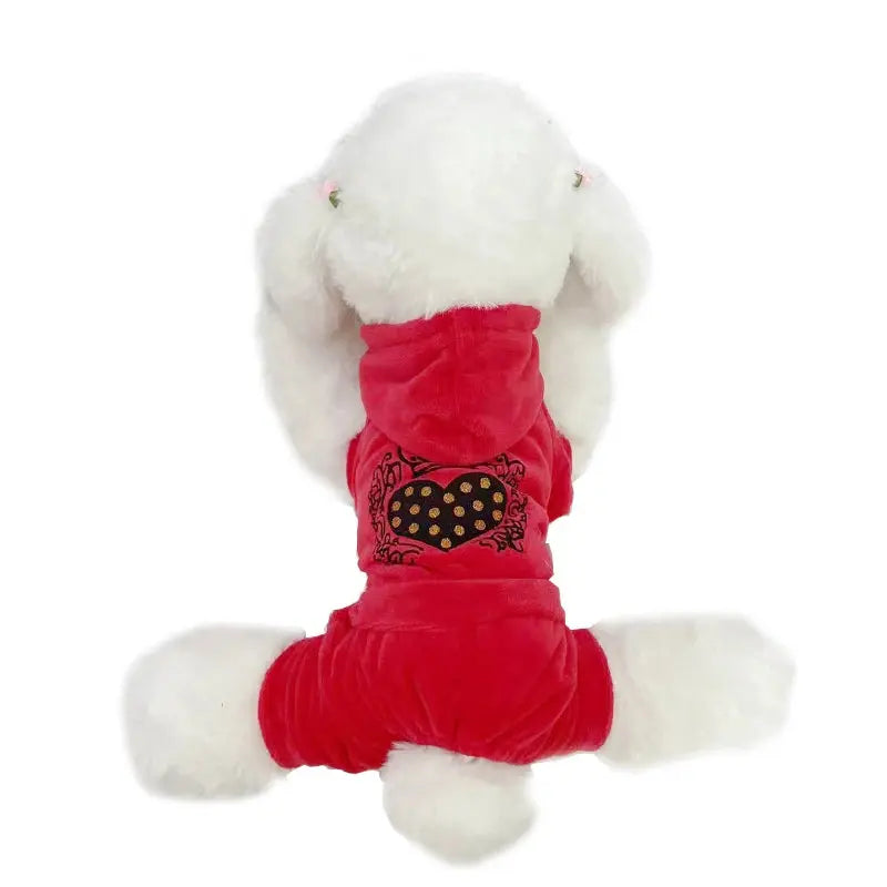 Soft Velvet Dog Jumpsuit Hoodie Winter Dog Clothes Trusted Pet Products